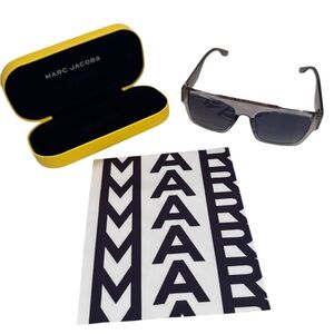Marc Jacobs Gray Sunglasses with Yellow Case NWOT
